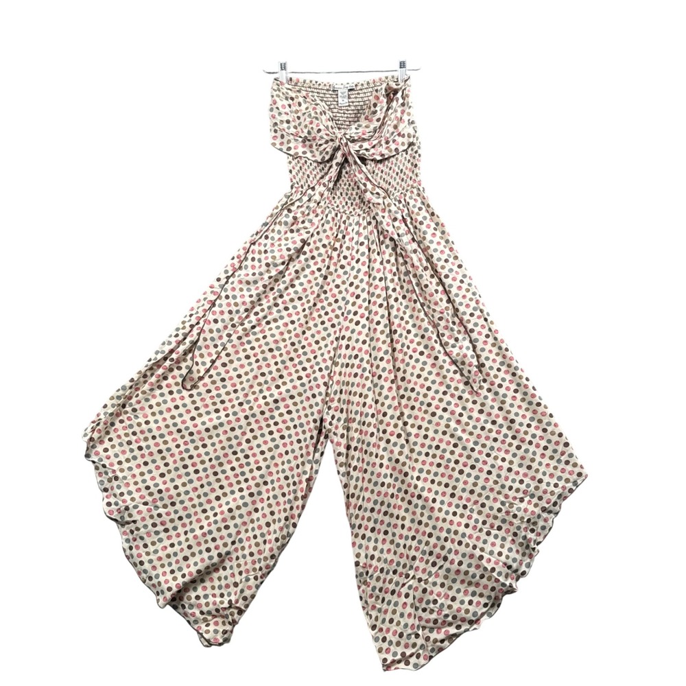 American‎ Rag Strapless Wide Leg Jumpsuit Polka Dot Boho Cottagecore